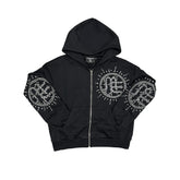‘Eclipse’ Black Rhinestone Hoodie