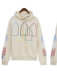Who Decides War Arch Outline & Flame Sleeve Hoodie - Off-White