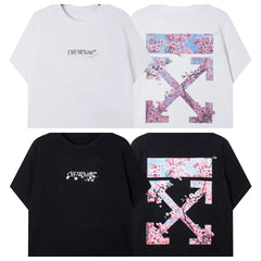 Off-White Cherry Blossom Arrow Graphic Short Sleeve T-Shirt