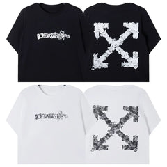 Off-White Floral Arrow Cross Print Short Sleeve T-Shirt