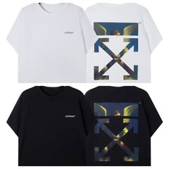 Off-White Angel Painting Arrow Graphic Short Sleeve T-Shirt