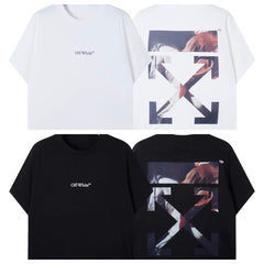 Off-White Figure Photo Arrow Graphic Short Sleeve T-Shirt
