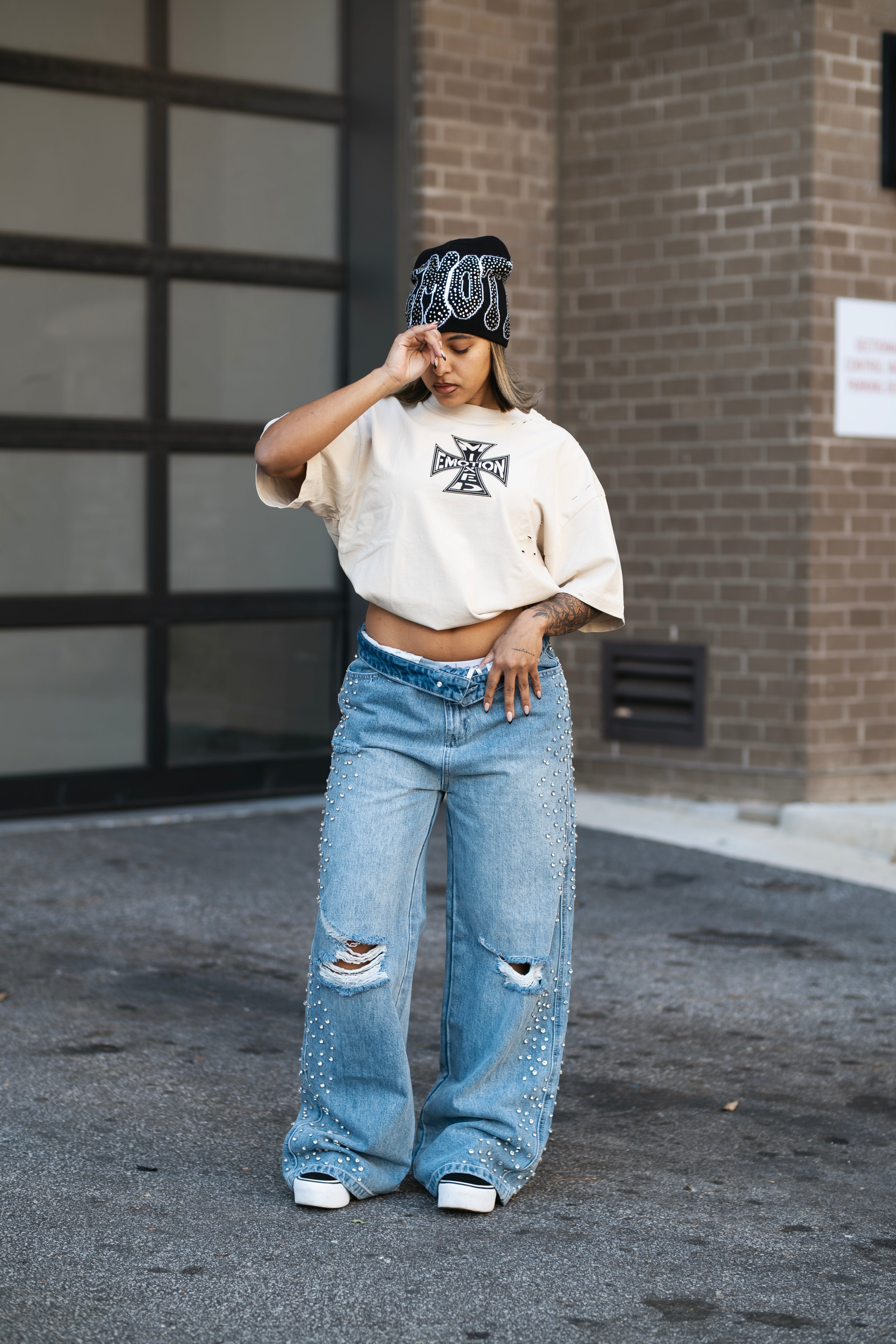 Blue ‘Stone’ Baggy Jeans
