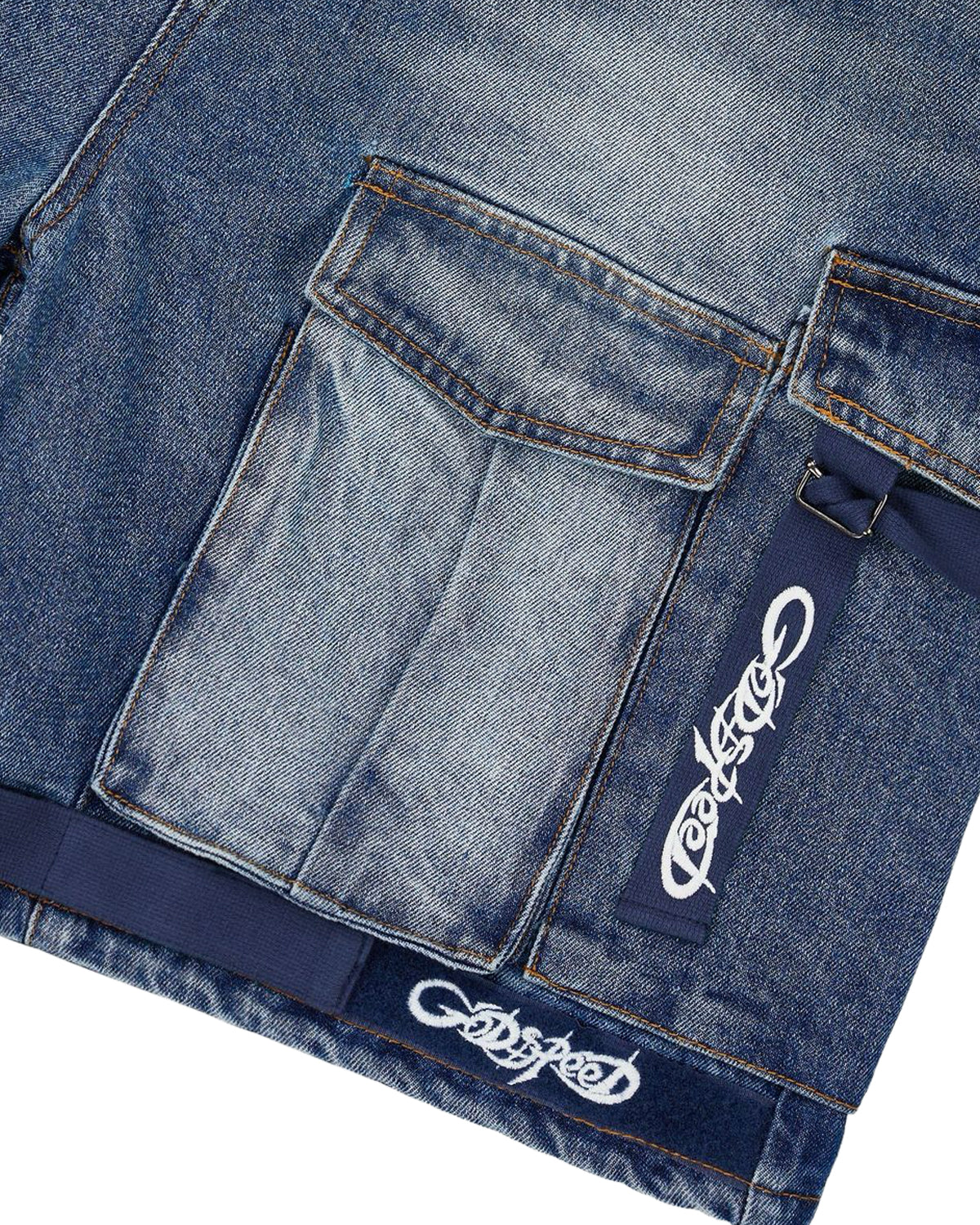 Godspeed Utility Denim Shorts Blue