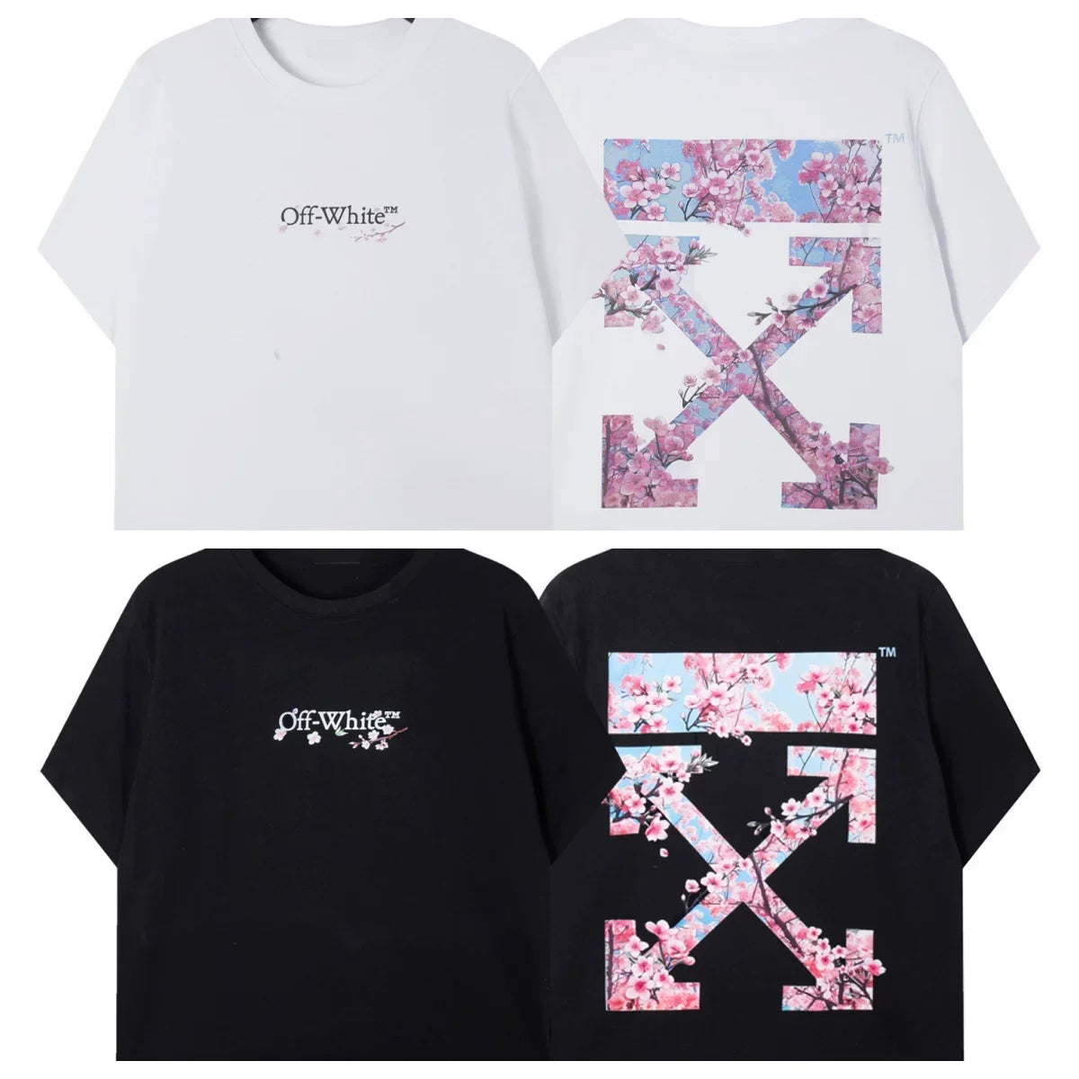 Off-White Cherry Blossom Arrow Graphic Short Sleeve T-Shirt