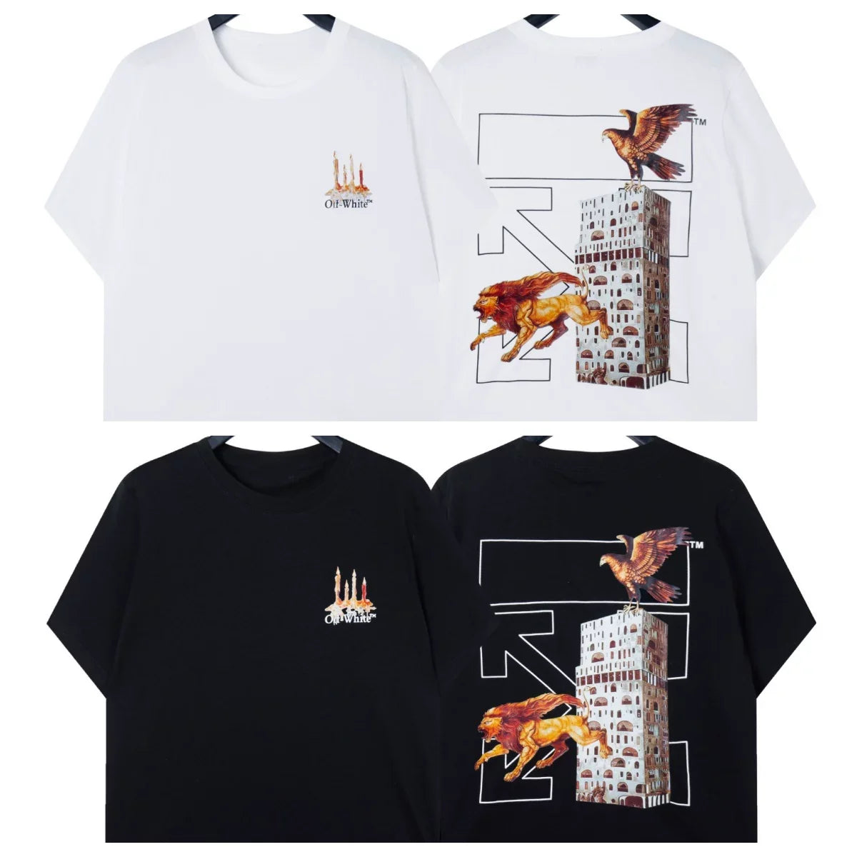 Off-White Lion & Building Arrow Graphic Short Sleeve T-Shirt