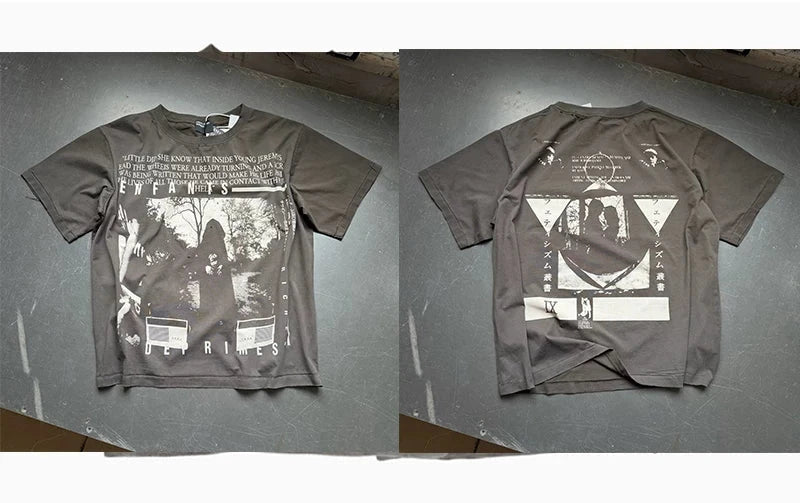 Enfants Riches Déprimés Dark Grey Dual Art Collage Print Tee