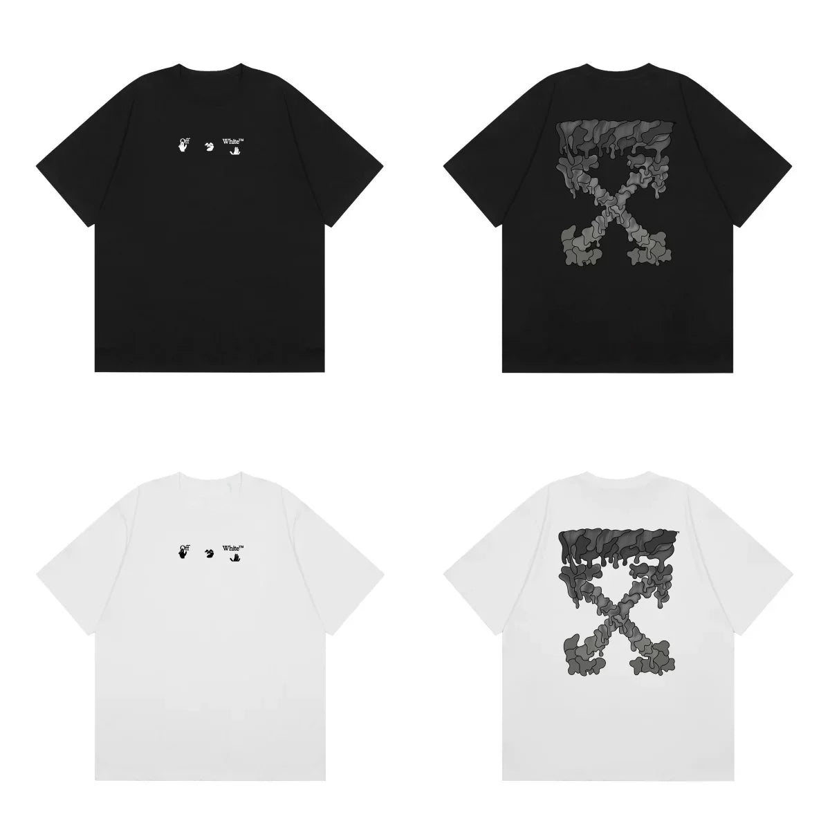 Off-White F-7 Text Textured Arrow Cross Print Short Sleeve T-Shirt