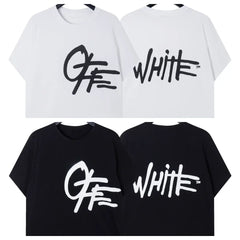 Off-White Cursive Script Arrow Logo Short Sleeve T-Shirt