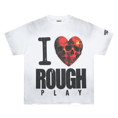 Rough Play T Shirts RoughPlay Love T-Shirt with rhinestones