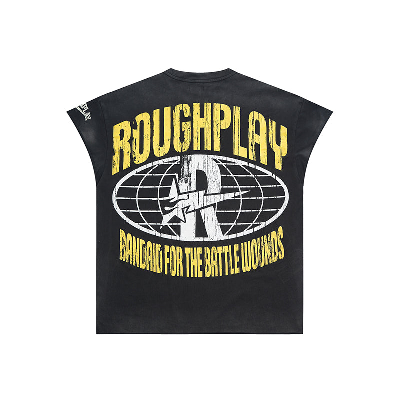 Rough Play T Shirts RoughPlay We Trust CutOff Sleeves (BRN)