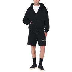 Fear Of God Essentials Classic Fleece Jet Black Zip-Up Hoodie (SS25)